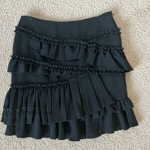 INC International Concepts Ruffle Black Skirt 6P Petite